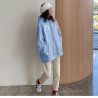 Áo khoác nữ , áo khoác áo hoodie logo thêu mặt thỏ vải nỉ ngoại mùa hè chống nắng mùa đông chống lạnh - Xanh,Frresizr