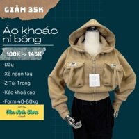 Áo Khoác Nữ Bo Chun Cao Cổ In M Form Lửng Nữ,áo khoác nữ form 40-60kg mặc đẹp 4 túi kéo cao xỏ ngón