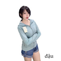 Áo Khoác Nữ Chống Nắng Vải Thun Đốm In Họa Tiết, Co Giăn, Rât Mát. - Xanh đậu - L