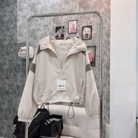 Áo Khoác Nữ Cổ Bẻ Vải Bố Nhung 2 Lớp Lót Dù Phối Sọc .TP
