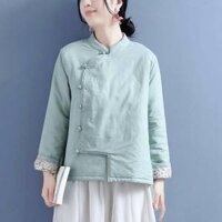 Áo khoác nữ cổ tàu trung hoa lót bông