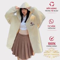 Áo Khoác Nữ Fashion Có Nón 2 Lớp Có Dây Kéo Fom Rộng Hot Trend - kem - XL