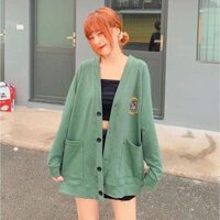 ÁO KHOÁC NỮ FORM RỘNG CHẤT NỈ ĐEN XANH - ÁO KHOÁC NỈ CARDIGAN ULZZANG KIỂU DÁNG ÁO KHOÁC NỈ NỮ HOA CÚC NAM NỮ - XANH LẠ  A706