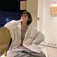 Áo khoác nữ form rộng HOODIE ZIP, áo hoodie nữ khoác ngoài kéo khóa zip nỉ bông hàn quốc unisex 2024