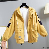 ÁO KHOÁC NỮ KAKI 2 LỚP LÓT DÙ TÚI HỘP CÓ 6 TÚI CÓ TÚI TRONG - VÀNG - XL
