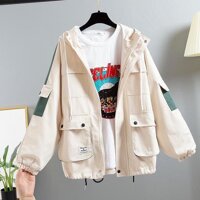 ÁO KHOÁC NỮ KAKI 2 LỚP LÓT DÙ TÚI HỘP CÓ 6 TÚI CÓ TÚI TRONG - TRẮNG - XL