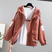 ÁO KHOÁC NỮ KAKI 2 LỚP LÓT DÙ TÚI HỘP CÓ 6 TÚI CÓ TÚI TRONG - ĐỎ - XL