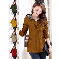 ÁO KHOÁC Nữ Kaki Hàn Quốc Form Tay Áo Dài Kèm Mũ Nhiều Màu TCK28080 - Hàng mới về