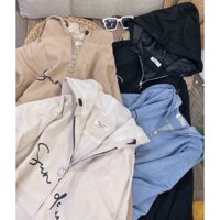 Áo Khoác Nữ khoác Zip  Da Lộn Sunday Kiểu Nữ 2 Lớp Lót Dù Unisex  Tay Cánh Dơi - Có Nón Chống Nắng Và Lạnh - Freesize - KEM