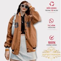 Áo Khoác Nữ Kiểu Bomber Thêu Chữ Số 1997 Chất Nhung Tăm Cá Tính Chống Nắng Tốt [Super Fashion]
