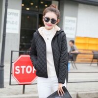 Áo khoác nữ lót lông có mũ ấm áp sang chảnh