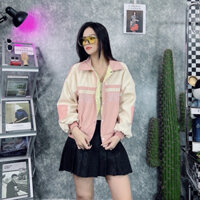 Áo Khoác Nữ Lửng Cổ Bẻ Phom Rộng_Chất Da Lộn Lót Trong Vải Dù Miro Mát Mịn_Bo Lai Bo Cổ Tay Bằng Len Dệt Kim_AKDL03