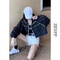 ÁO khoác nữ lửng croptop có up hinh thật ở cuối