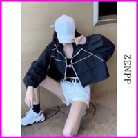 ÁO khoác nữ lửng croptop có up hinh thật ở cuối