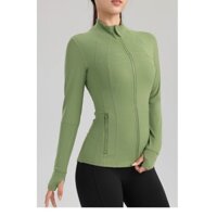 Áo khoác nữ tập gym yoga aerobic thể thao khóa kéo ôm dáng chất liệu thun mịn co dãn 4 chiều A286