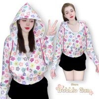 Áo Khoác Nữ Thun Gân In Họa Tiết Hoạt Hình Dễ Thương chất vải dày dặn