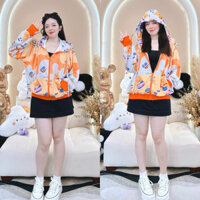 Áo khoác nữ thun lạnh hoạt tiết hoạt hình (đọc mô tả)