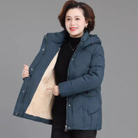 áo khoác nữ trung niên áo phao lót lông ấm hàng QC cso cấp tặng mẹ