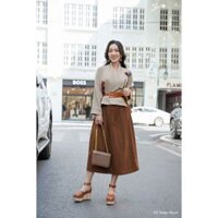 Áo khoác OZ Design House AO17740WIN24 len lông thỏ vai liền dài tay thêu cành hoa màu be