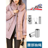 Áo khoác parka có dây rút, nút bấm, áo khoác unisex, dây cotton, khóa kim loại lò xo, khóa điều chỉnh, thắt lưng tròn, dây rút