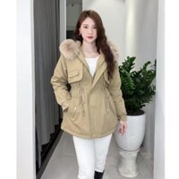 Áo khoác parka kaki 100% đại hàn trần lông dày dặn siêu ấm siêu đẹp chịu lạnh tốt phong cách Hàn Quốc Elisa