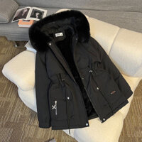 Áo khoác Parka nữ phối mũ Lông to rộng , hàng Quảng Châu Cao Cấp bigsize Loại 1 ( SẴN )