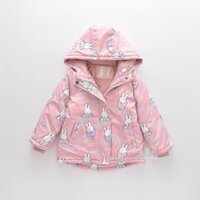 Áo khoác Parka thỏ hồng