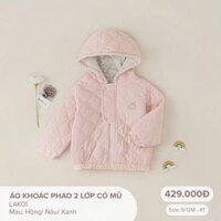 Áo khoác phao Bamboo by LIL 2 lớp có mũ hồng