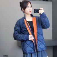 Áo khoác phao chần trám style US / XANH