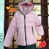Áo khoác phao có khóa kéo qua mặt màu hồng dâu( 44- 54kg)