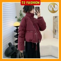 Áo khoác phao Croptop túi kéo khoá ngang hàng Quảng Châu loại 1