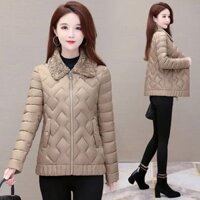 Áo khoác phao dáng ngắn, cổ sơ mi lông thời trang, phong cách Hàn Quốc phù hợp đi chơi đi làm NOT038 (Kaki)                          - 37684514                                                       Yêu thích