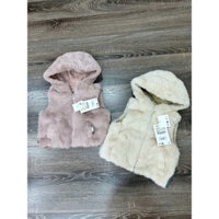 áo khoác phao gile bé gái lót lông chần trám 2 mặt