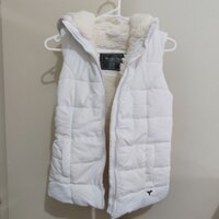 Áo Khoác Phao Gile Lót Lông Có Mũ Trùm, Áo Khoác Phao Thời Trang Siêu Ấm Second Hand