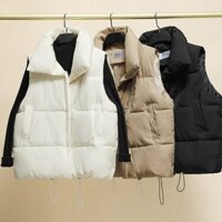 Áo khoác phao Gile Nam Nữ Midi Fashion có dây rút sườn phong cách Hàn Quốc, chất liệu cao cấp, dễ phối đồ