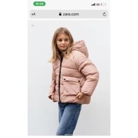 Aó Khoác Phao Kéo Khóa Lót Nỉ Bé Gái Zara Viet Nam Xuất Khẩu Dư Xịn size 6-11 tuổi Giao Màu Ngẫu Nhiên