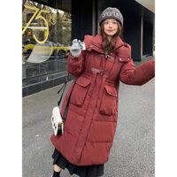 ÁO KHOÁC PHAO LÔNG VŨ DÁNG DÀI KHUY SỪNG TÚI HỘP SIÊU ẤM QCCC