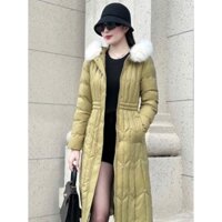 Áo khoác phao lông vũ Qccc dáng dài nữ
