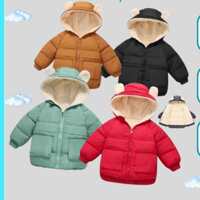 Áo Khoác Phao Lót Lông 3 Lớp Cho Bé Hình Ngộ Nghĩnh / Áo Phao Lót Lông Cho Bé trai bé gái