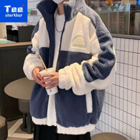 Áo Khoác Phao Lót Lông Cừu Dày Dặn Cổ Đứng Thời Trang Mùa Đông Cho Nam