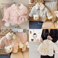 Áo Khoác Phao Lót Nỉ Cho Bé Xinh iu Nhiều Mẫu