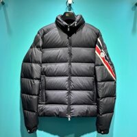 Áo khoác phao Moncler Đen trơn kẻ sọc chéo tay LA VTN