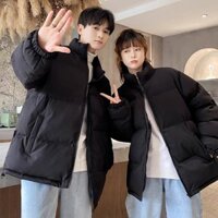 Áo Khoác Phao Nam Nữ Unisex Hàng Trần Bông 3 Lớp Dày Dặn, Phong Cách Hàn Quốc, Dài tay Form Boxy Cổ Cao