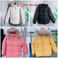 áo khoác phao nữ có mũ siêu dày có thể tháo rời