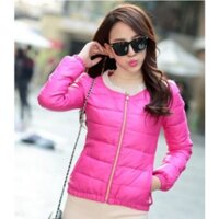 Áo khoác phao nữ cổ tròn thiết kế tôn dáng