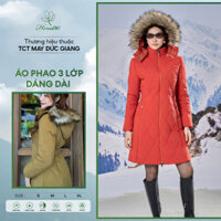 Áo Khoác Phao Nữ Dáng Dài 3 Lớp Trần Trám HeraDG Thiết Kế Chun Eo Sau, Mũ Lông Tháo Rời , Cản Gió Chống Nước WJKBC3033