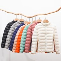 áo khoác phao nữ dáng ngắn croptop 2023 dáng dài hàn quốc tay dài bigsize cổ lông phong cách áo khoác thu đông cỡ lớn mẫu ngắn tôn dáng gọn nhẹ cổ đứng liền mũ nữ mẫu mới 2021