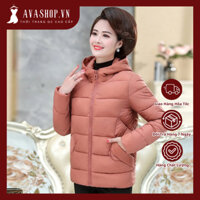 Áo Khoác Phao Nữ Dáng Ngắn Trung Niên Cho Mẹ AK134 - Hàng Quảng Châu Cao Cấp