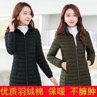áo khoác phao nữ dáng ngắn croptop 2023 dáng dài hàn quốc tay dài bigsize béo có mũ Áo Khoác Phao Dáng Dài Form Rộng Siêu Nhẹ Thời Trang Thu Đông Cho Nữ