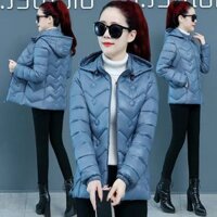 Áo khoác phao nữ dáng ngắn siêu nhẹ, lót bông ấm áp, thời trang thu đông JLC004 (Xanh lam nhạt) - 37743116 Yêu thích